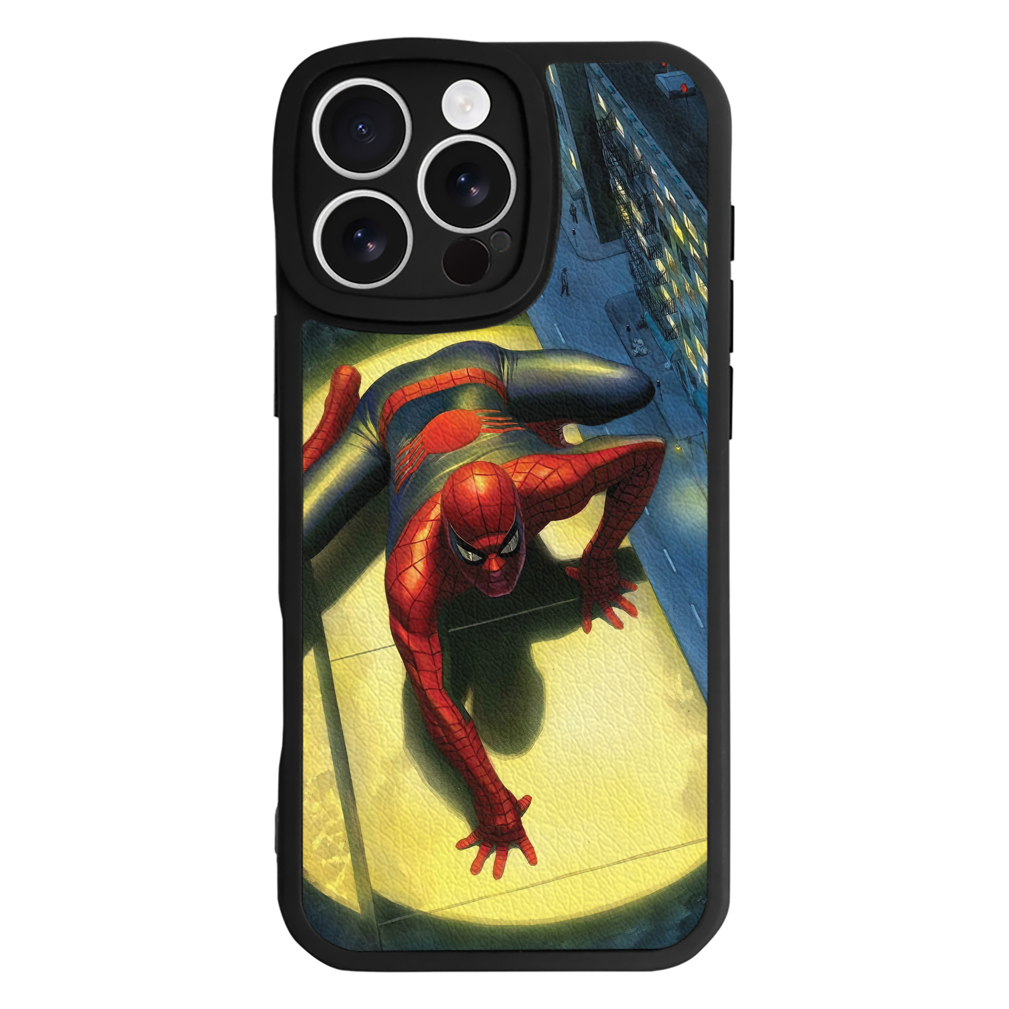 （画像用） Spider Man スパイダーマン 【iPhone 16シリーズ対応】シリコンスマホケース（レザー調） 材質：シリコン